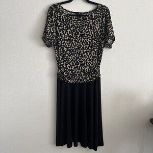 Enfocus Studio Leopard Print Ruched Waist Dress
